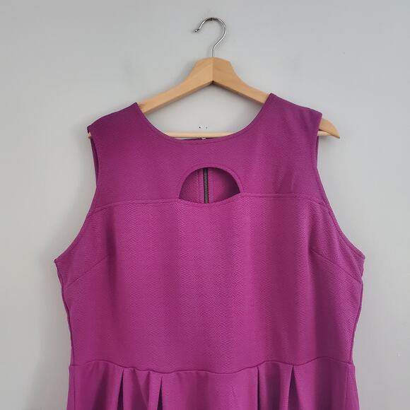 Bongo Plus Women's Sleeveless Purple Mini A-line Dress 1X - Picture 4 of 8